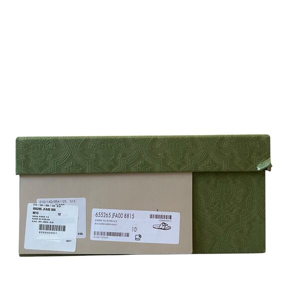 GUCCI Authentic Men's Interlocking G Slide Sandal Black Green Sz 10 |US 10.5 NEW - Picture 14 of 16